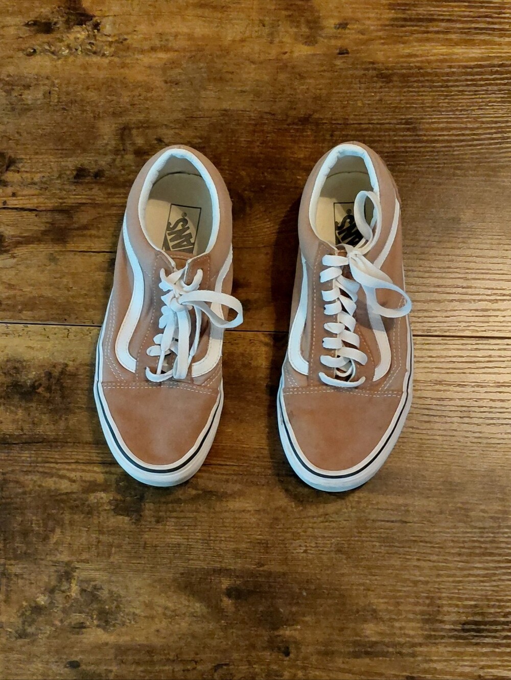 Vans Old Skool Brown and White Skate Shoes